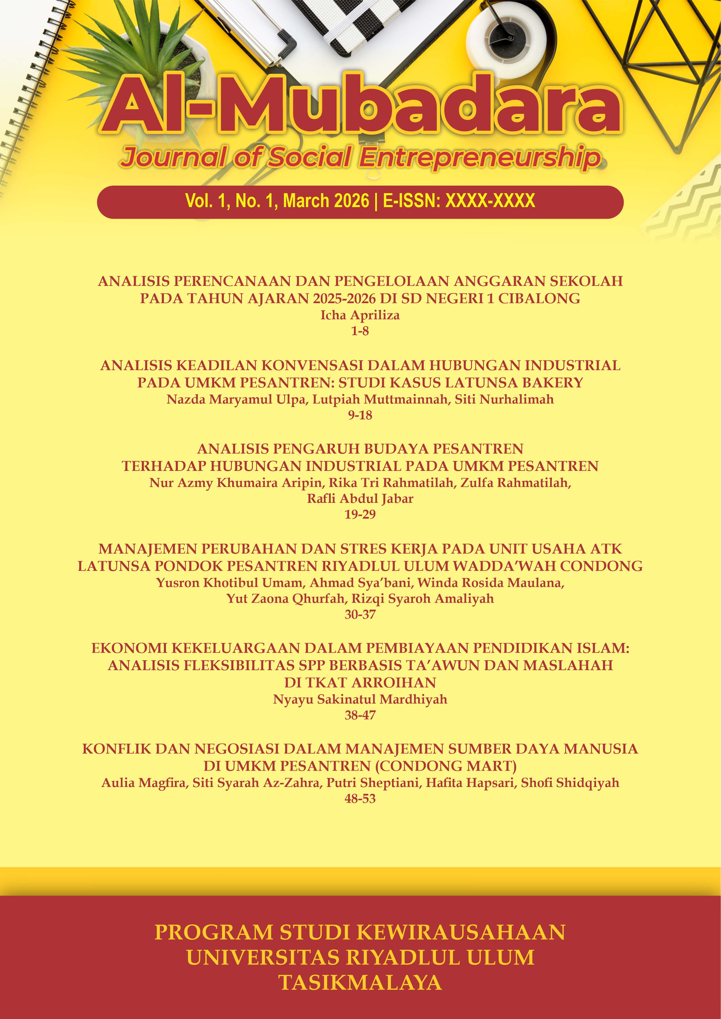 					View Vol. 1 No. 1 (2026): Al-Mubadara: Journal of Social Enterpreneurship
				